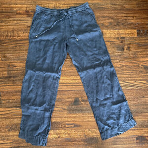Women's Tommy Bahama Navy Linen Wide Leg Pants Size M